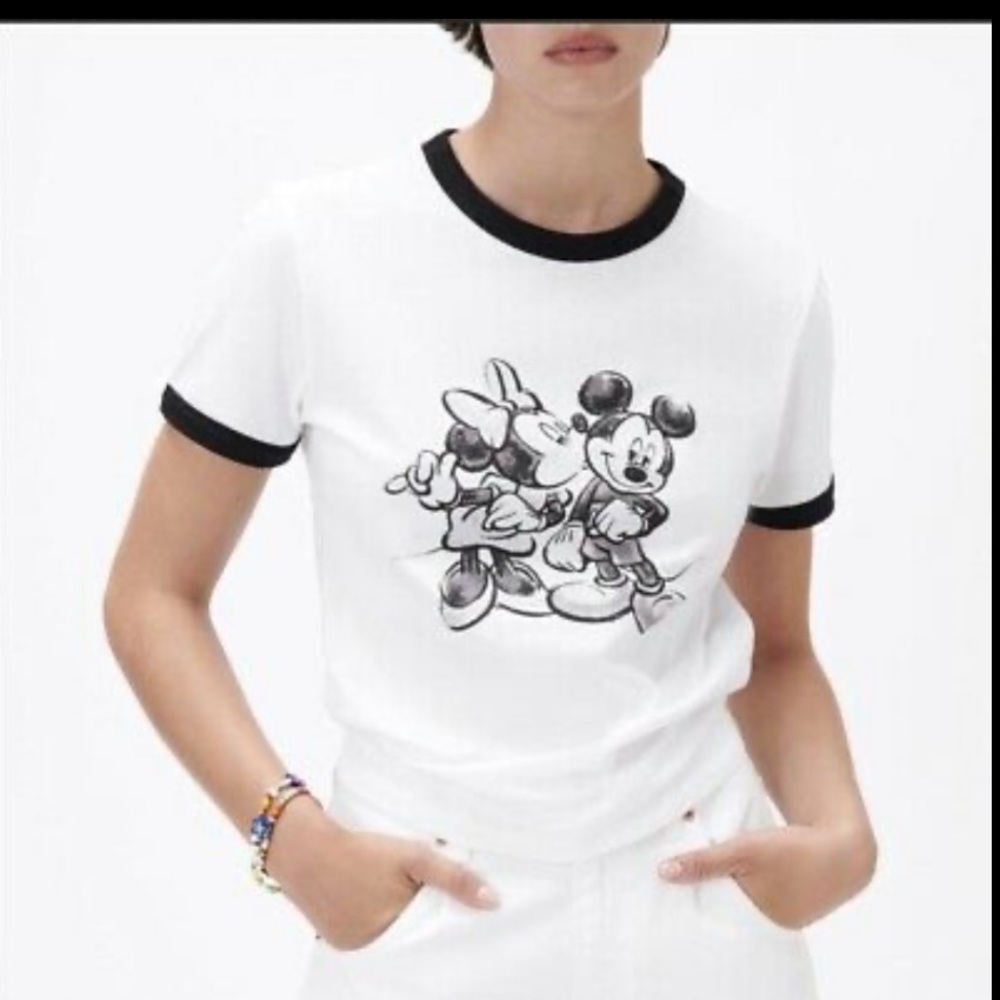 Zara white printed t shirt